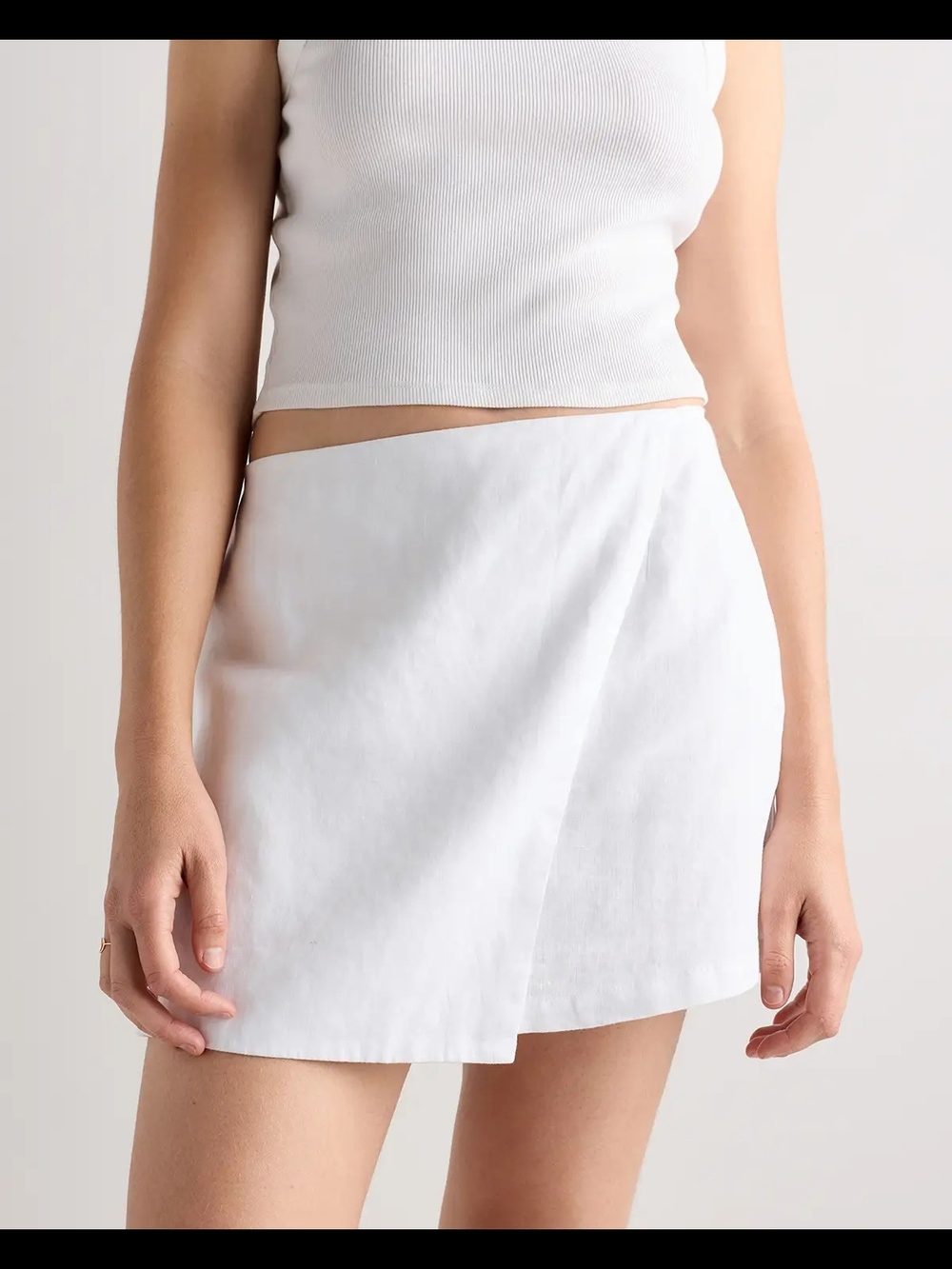 Quince 100% European Linen Skort White Size 10 NWT